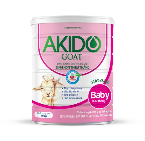 Sữa Akido Goat Baby 0-12 tháng dành cho trẻ sinh non thiếu tháng